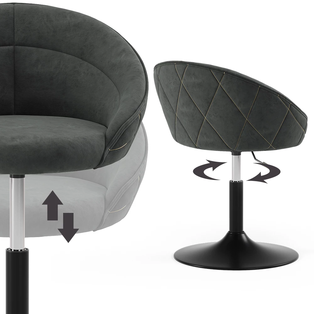 Vicco Hocker Anthrazit 45 x 79 cm drehbar 360 Grad, Goldamo