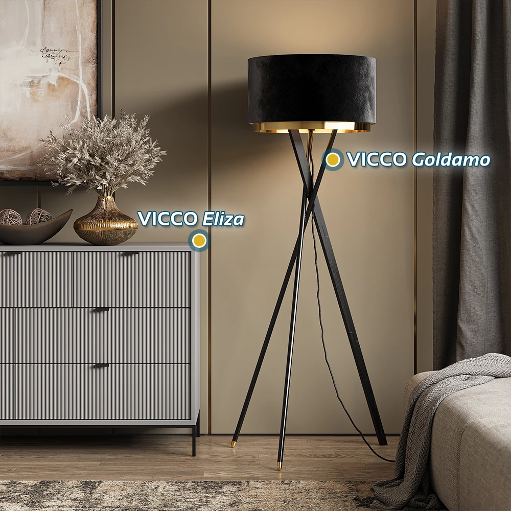Vicco Lampadaire Noir , Goldamo