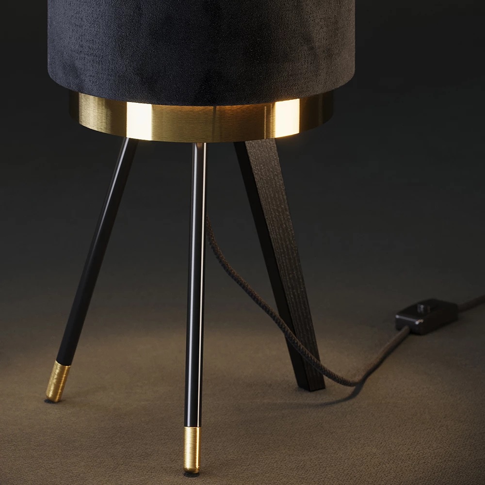 Vicco Lampe de table Noir 23x46cm Lot de 2, Goldamo