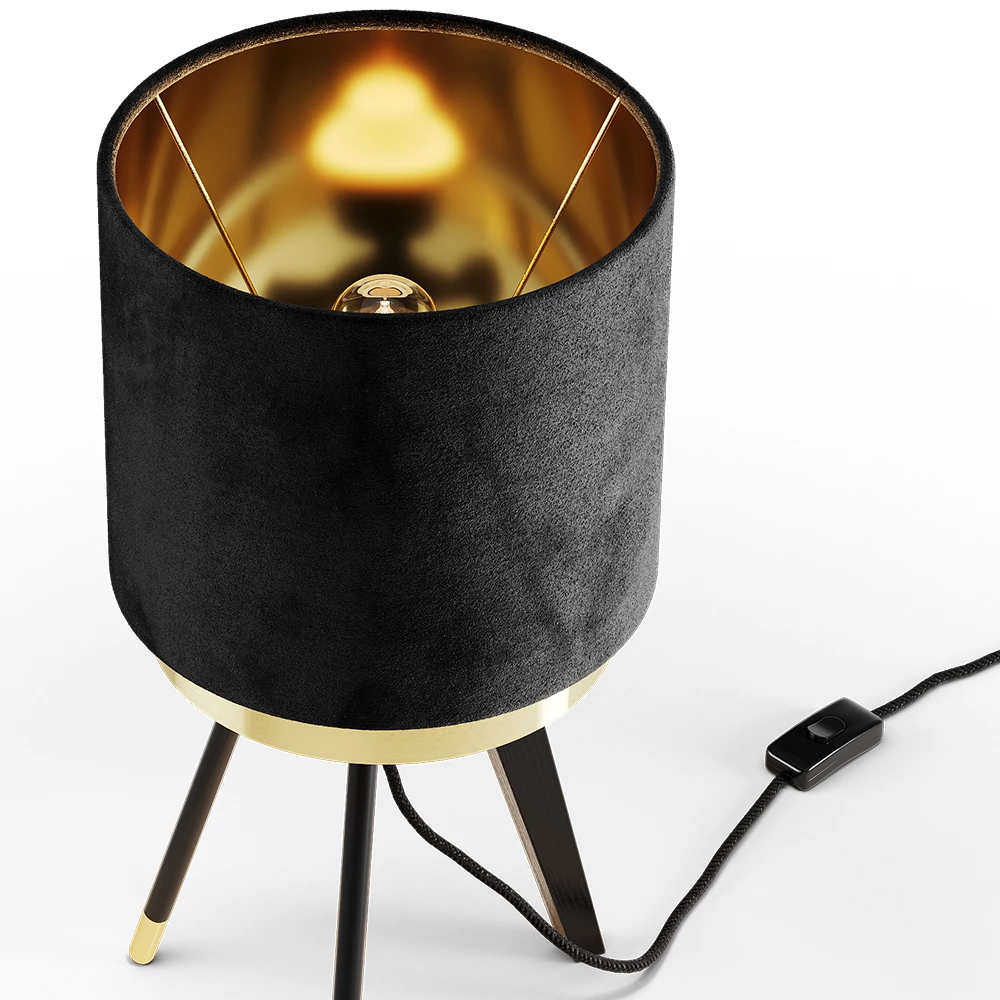Vicco Lampe de table Noir 23x46cm Lot de 2, Goldamo