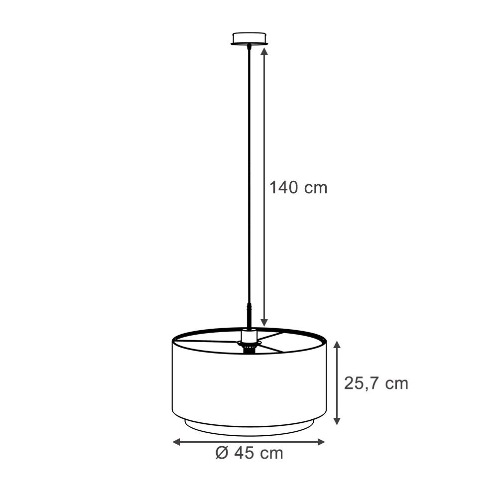 Vicco Hängeleuchter Schwarz 45 x 25.7 cm, Goldamo