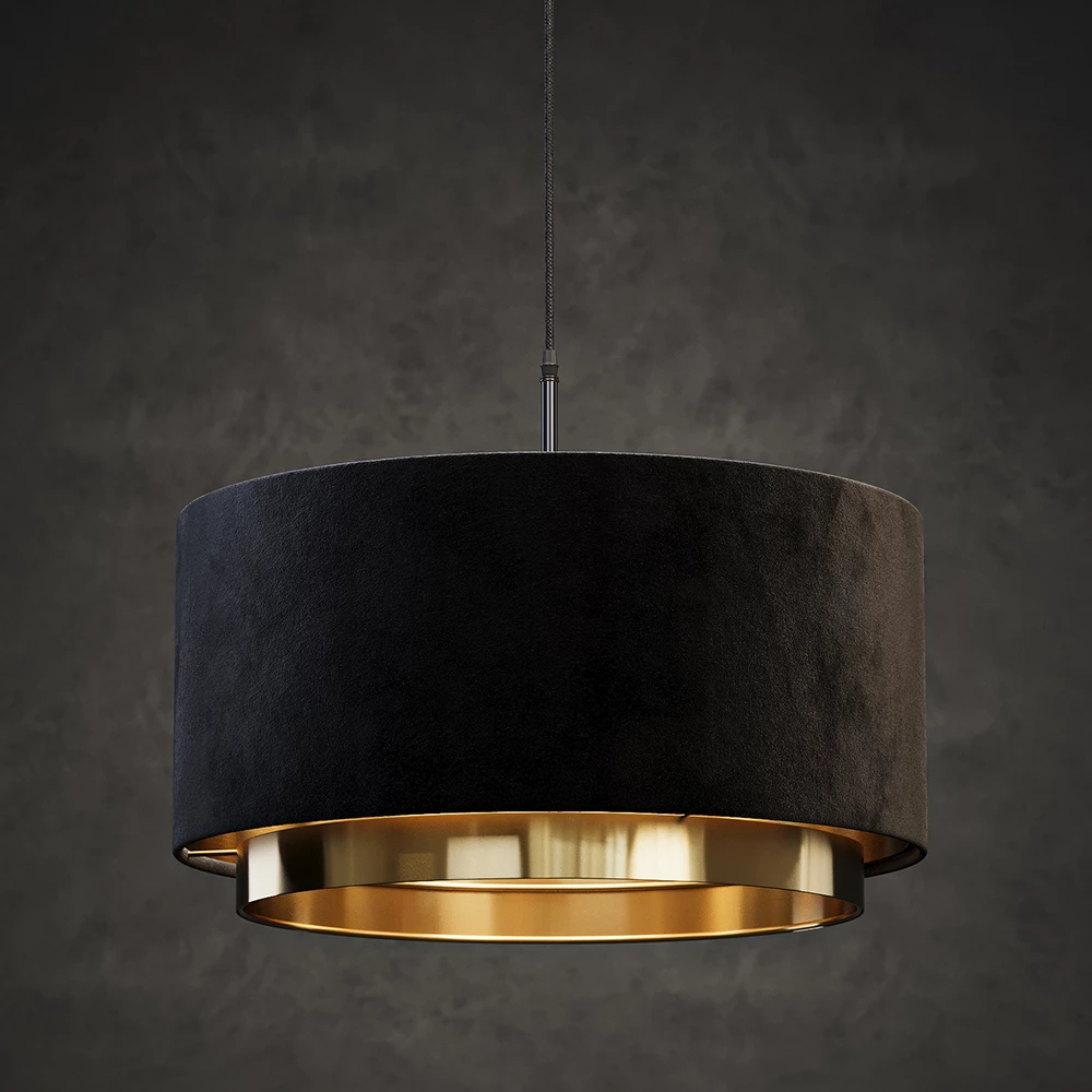 Vicco Hängeleuchter Schwarz 45 x 25.7 cm, Goldamo