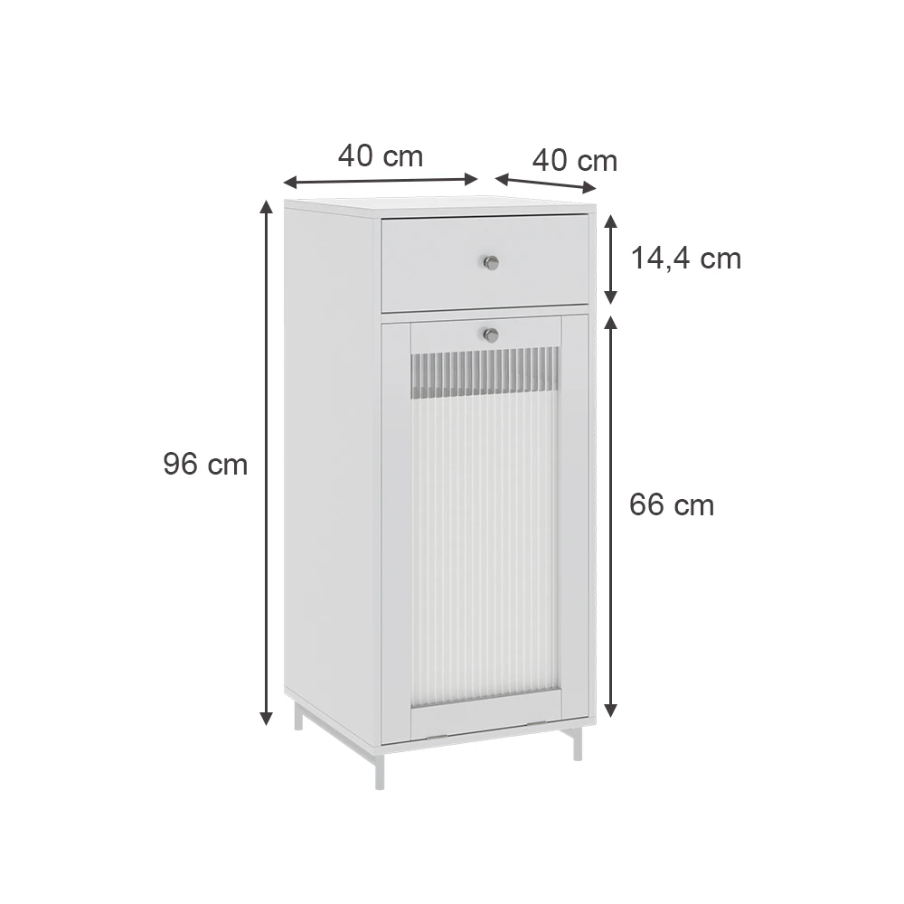 Vicco Midischrank Weiß 40 x 96 cm, Malte