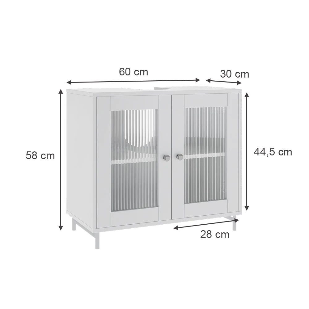 Vicco Wastafelonderbouw "Malte", Wit, 60 x 58 cm