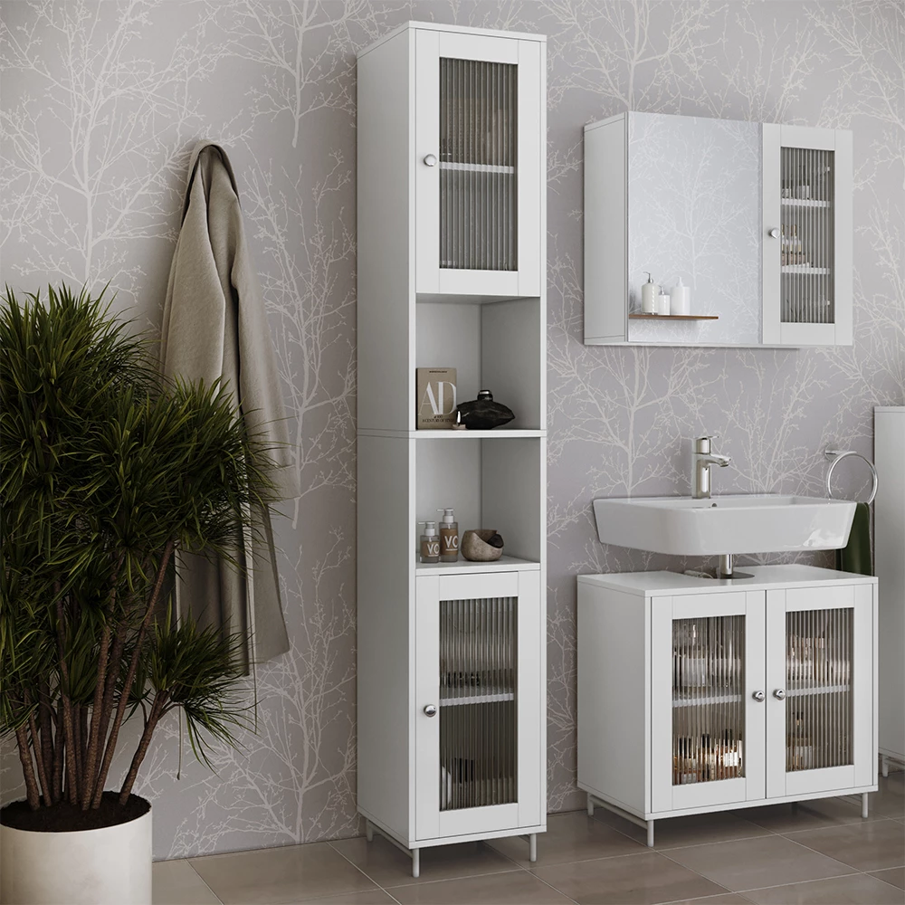 Vicco Badschrank "Malte", Weiß, 30 x 171.5 cm