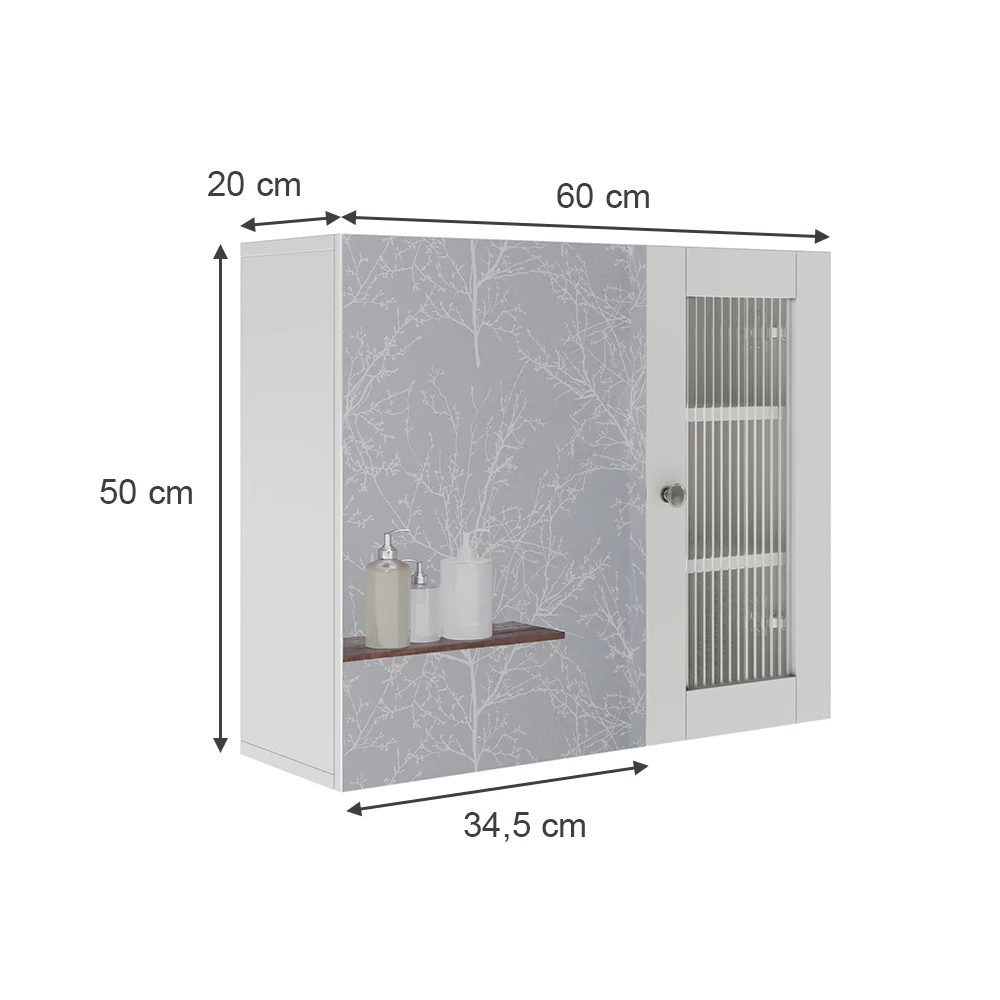 Vicco Badspiegelschrank Weiß 60 x 50 cm mit Spiegel, Malte