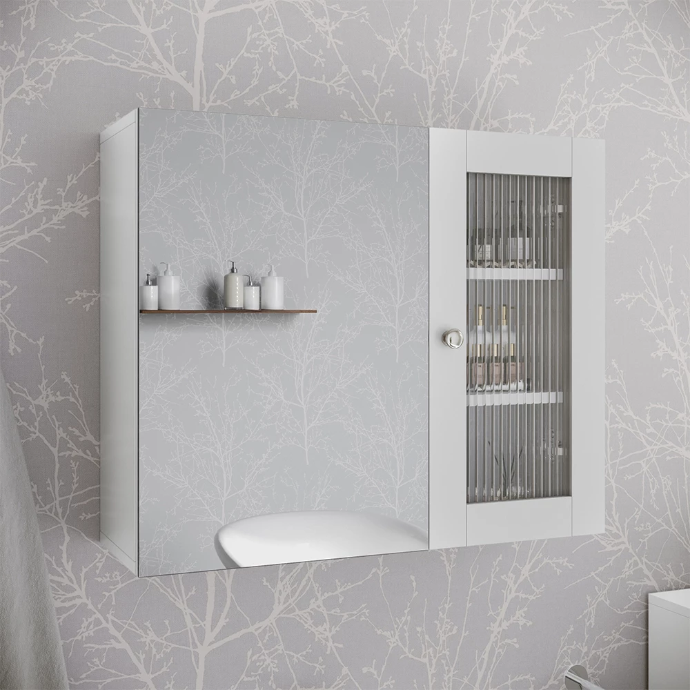 Vicco Badspiegelschrank Weiß 60 x 50 cm mit Spiegel, Malte