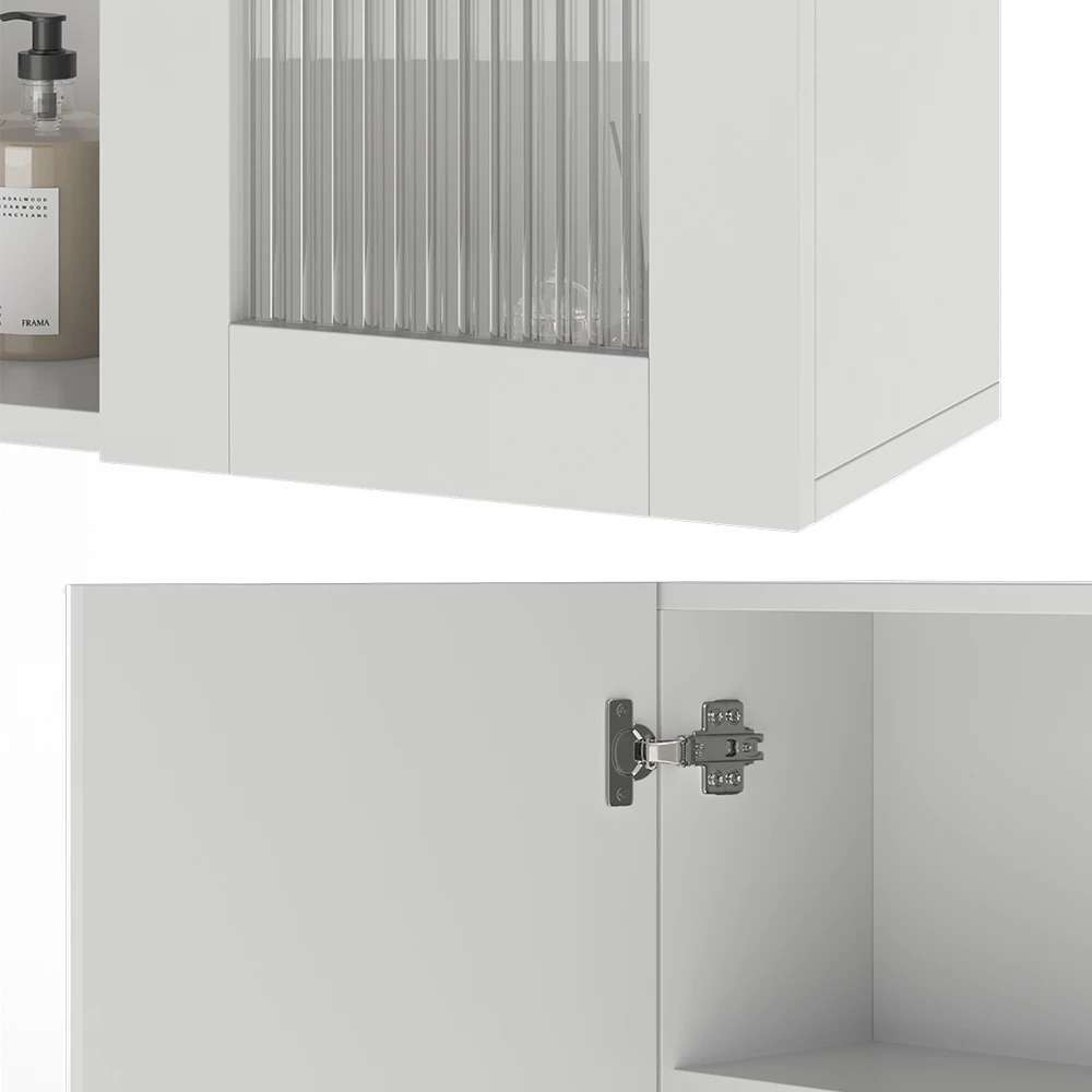 Vicco Badspiegelschrank Weiß 60 x 50 cm mit Spiegel, Malte