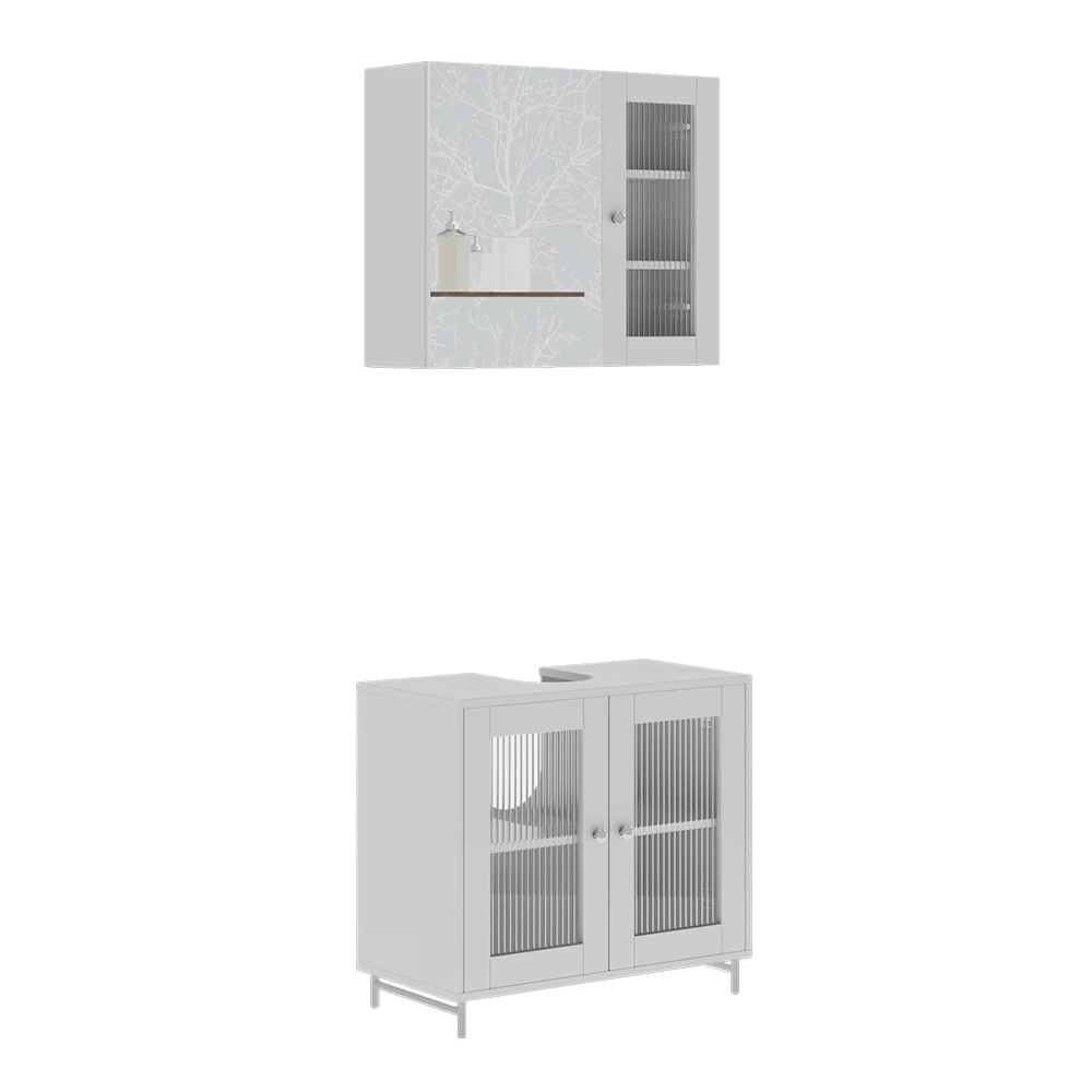 Vicco Badkamermeubelset Wit 2 delen, Malte