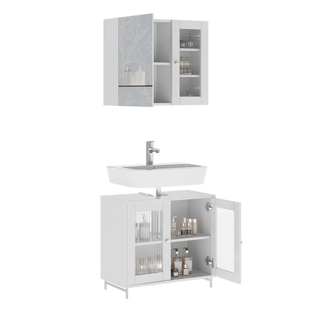Vicco Badkamermeubelset Wit 2 delen, Malte