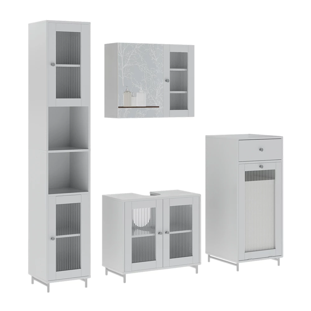 Vicco Badkamermeubelset Wit 4 delen, Malte