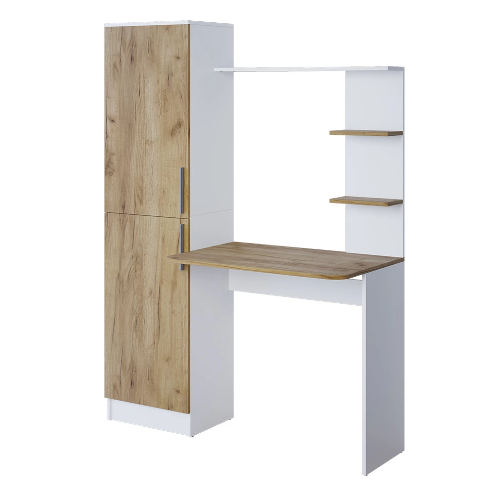 Vicco Skrivbord Vit/gyllene ek 122.9x33.4 cm, Tessa