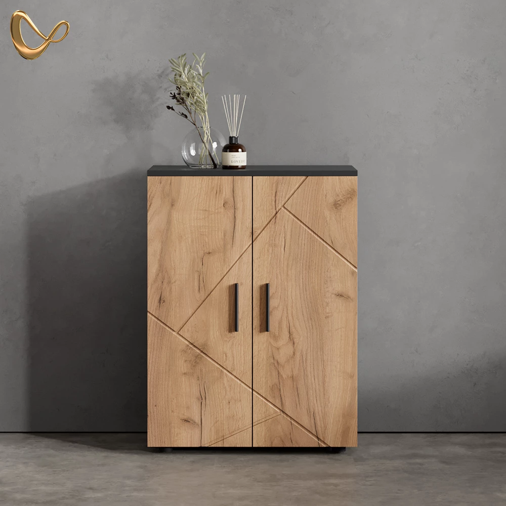 Midischrank Ronco Goldkraft Eiche/Anthrazit 60 x 81 cm livinity®