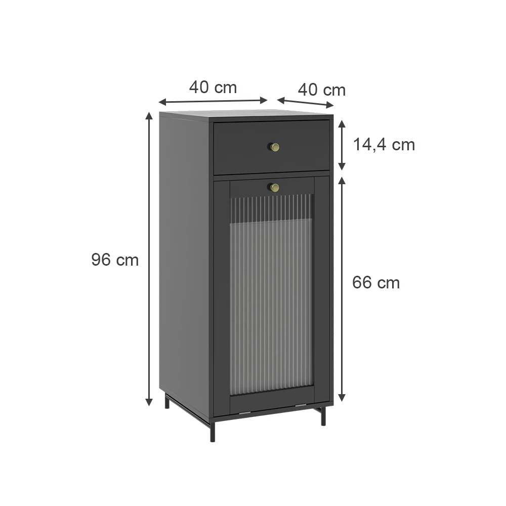 Vicco Midischrank Grau 40 x 96 cm, Malte