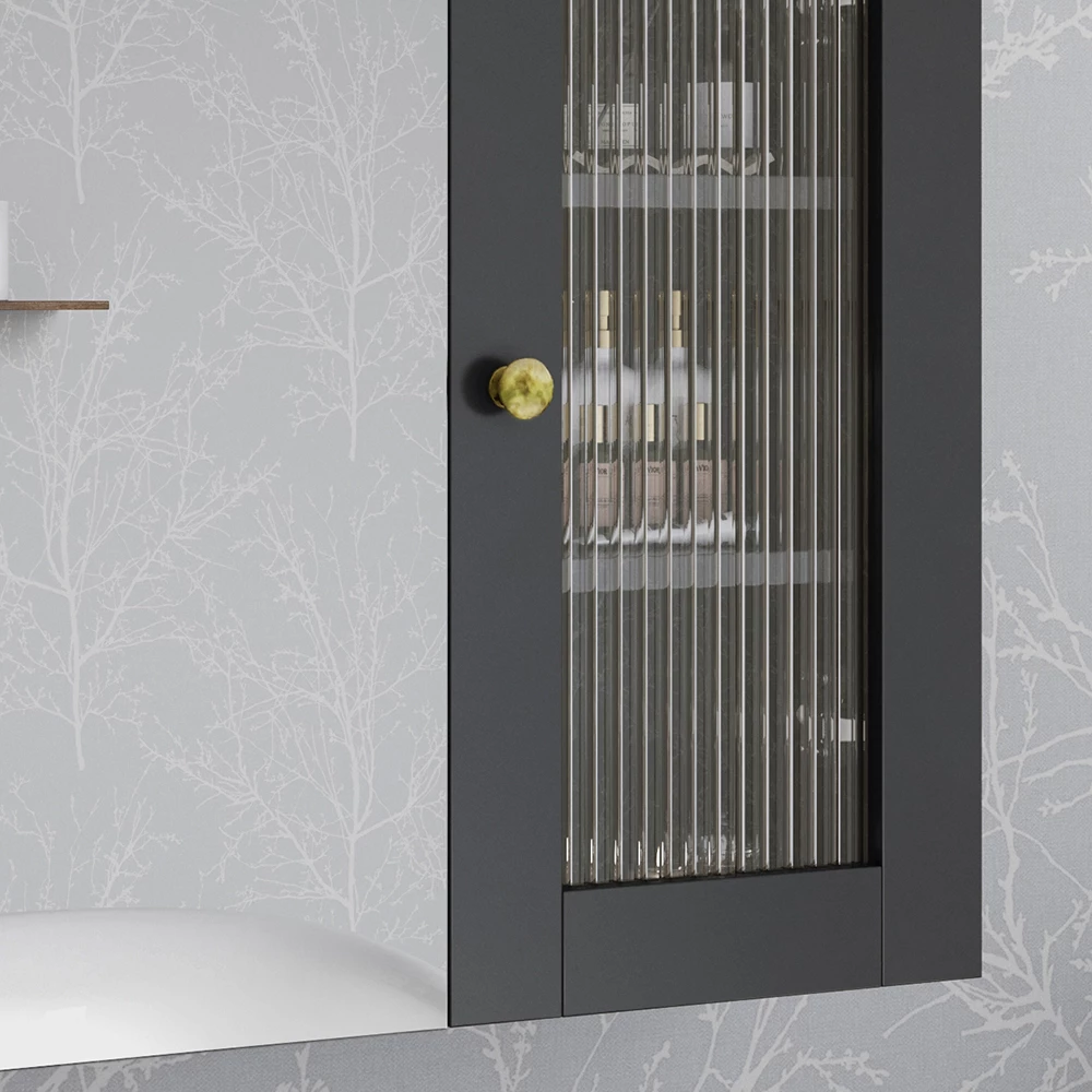 Vicco Badspiegelschrank Grau 60 x 50 cm mit Spiegel, Malte
