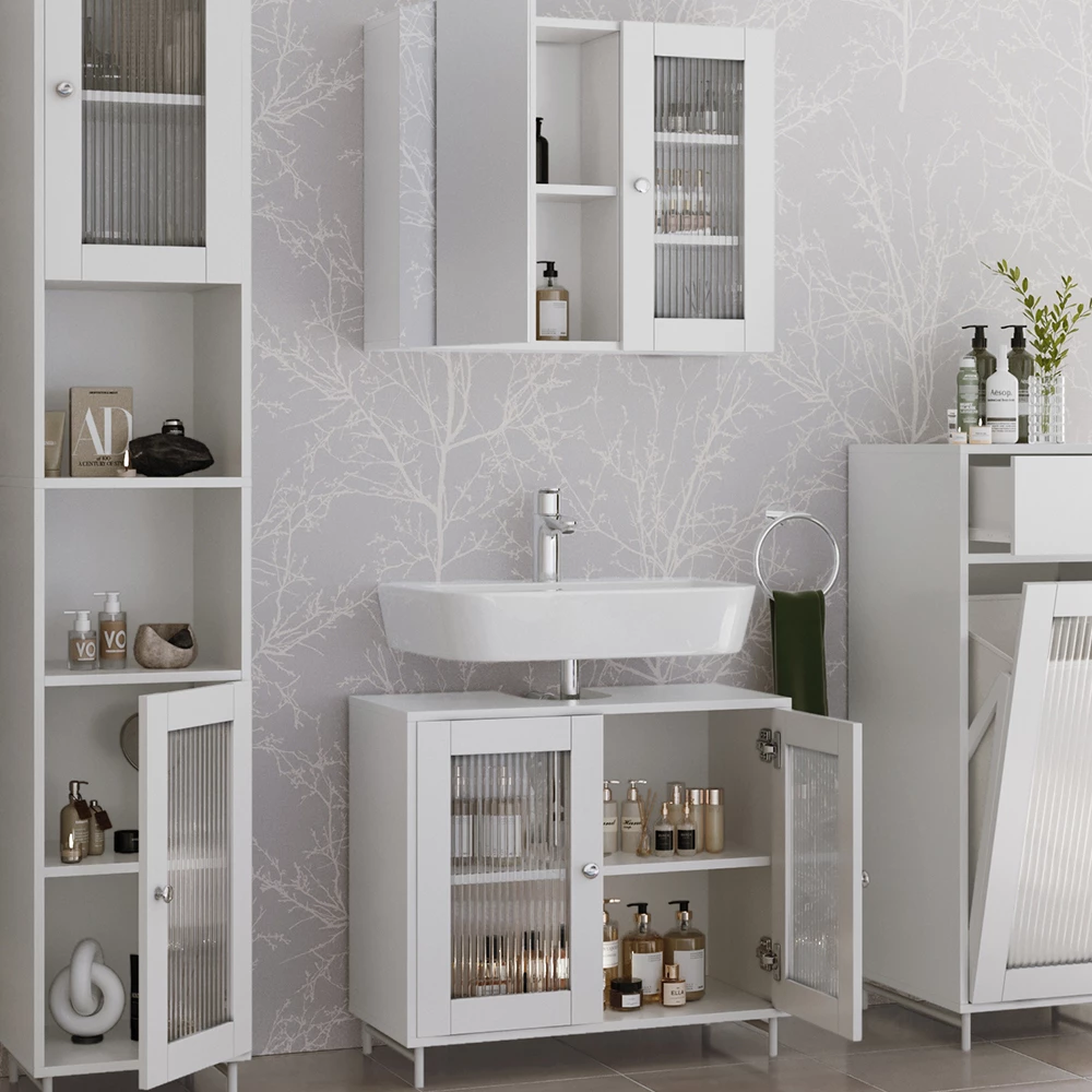 Vicco Badkamermeubelset Wit 4 delen, Malte
