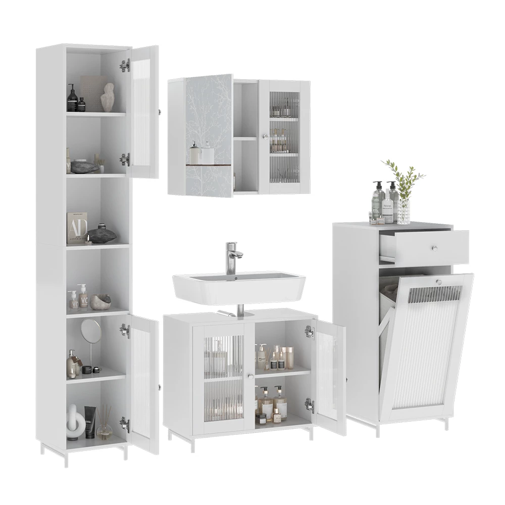 Vicco Badkamermeubelset Wit 4 delen, Malte