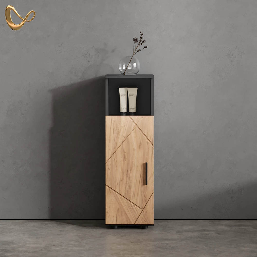 livinity® Midi cabinet Gold power oak/anthracite 30 x 95 cm, Ronco