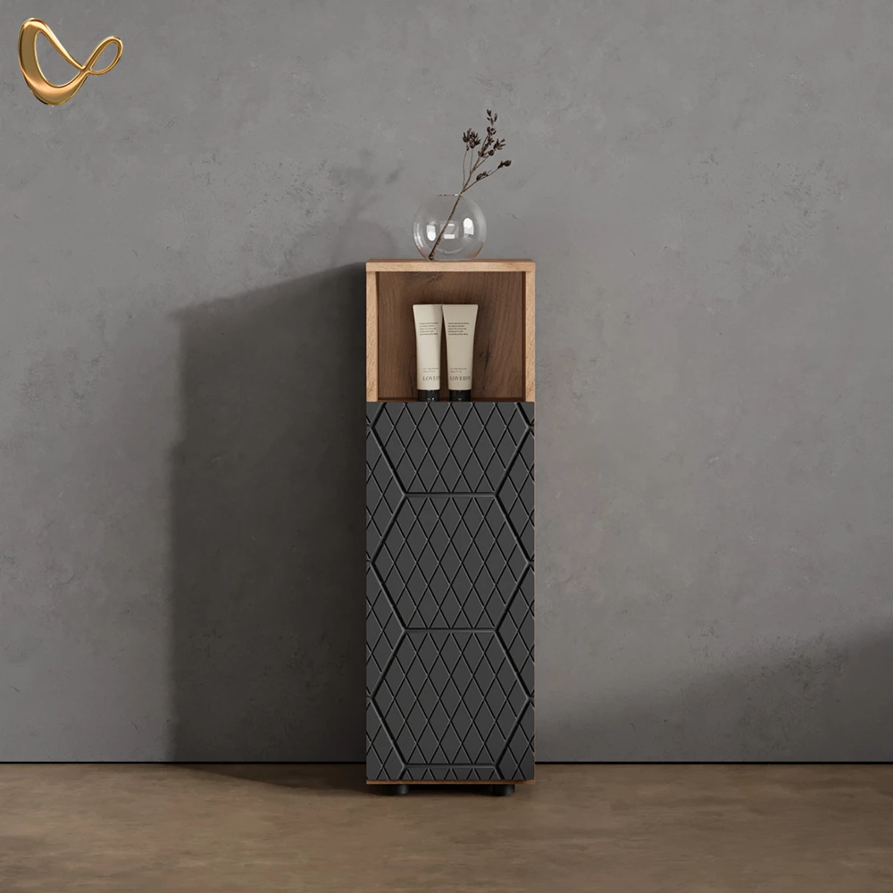 livinity® Midi cabinet Anthracite striped 30 x 95 cm, Ronco