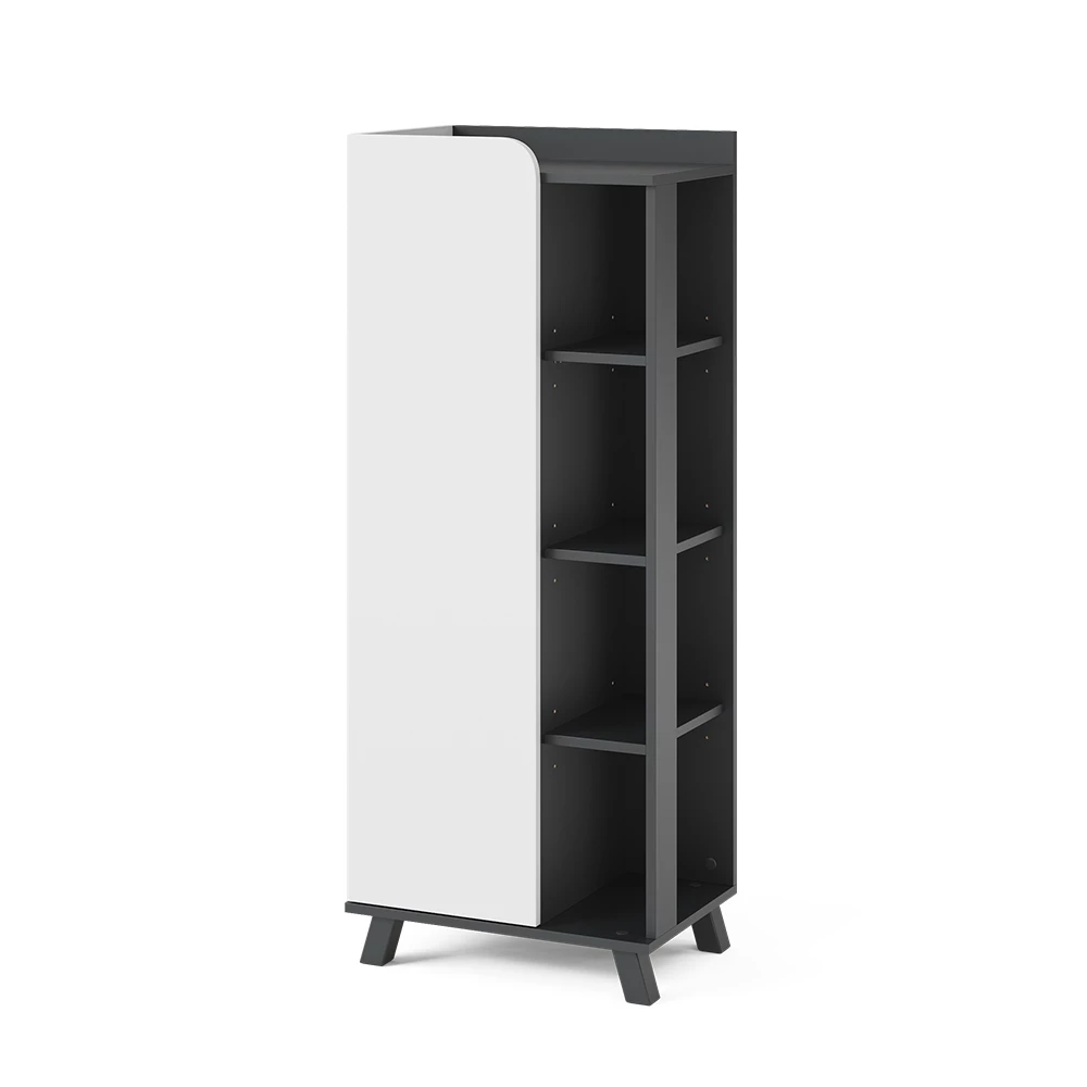 Vicco Mobiletto midi "Karen", Antracite/bianco, 50 x 128 cm con porta e vani aperti