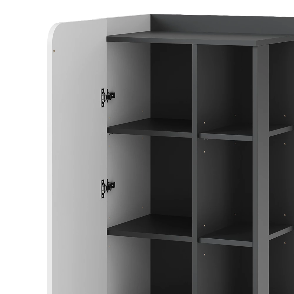 Vicco Mobiletto midi "Karen", Antracite/bianco, 50 x 128 cm con porta e vani aperti