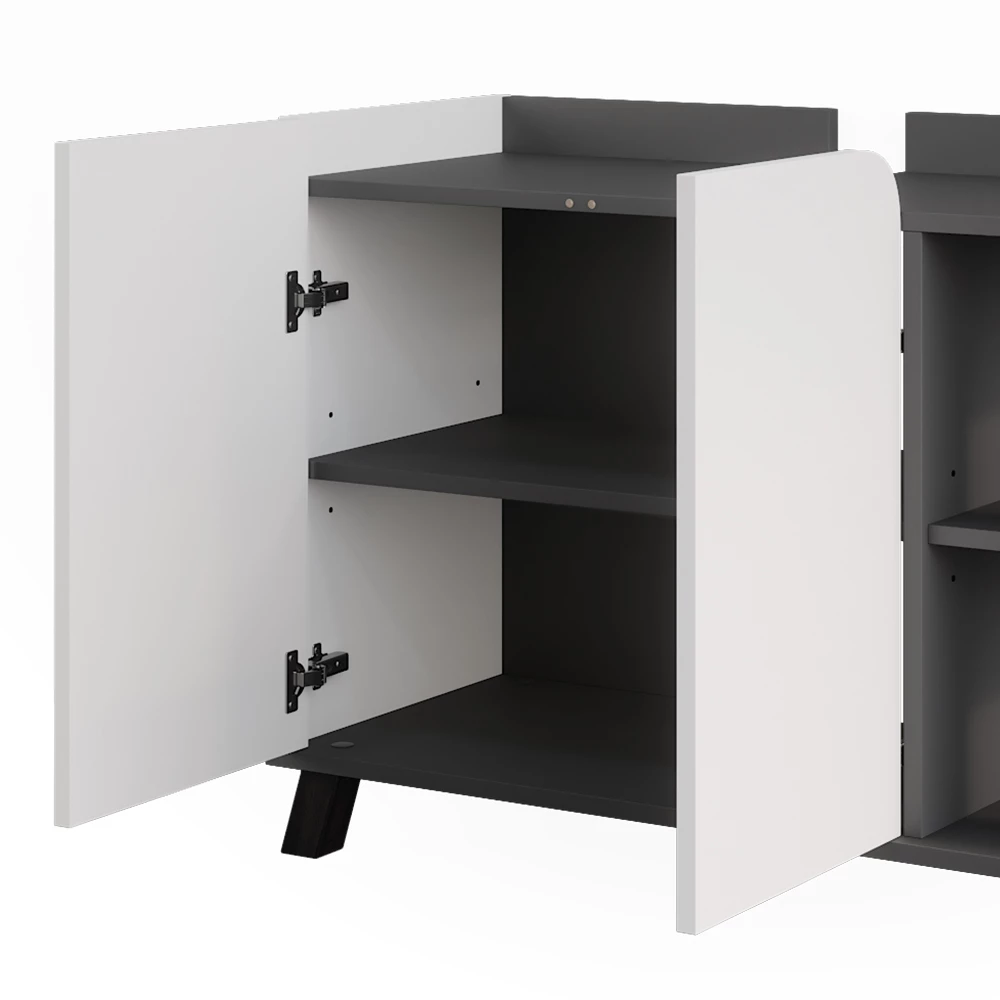 Vicco Waschbeckenunterschrank "Karen", Anthrazit/Weiß, 80 x 65 cm mit 2 Türen