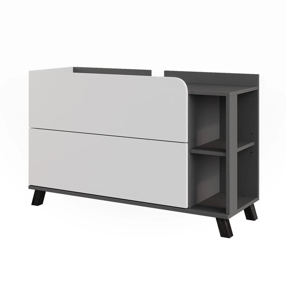 Vicco Wastafelonderkast "Karen", Antraciet/wit, 100 x 65 cm met 2 deuren en laden