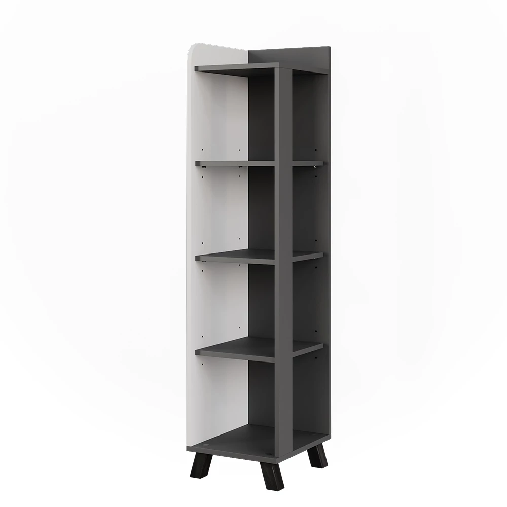Vicco Midischrank "Karen", Anthrazit/Weiß, 30 x 128 cm mit Fächern