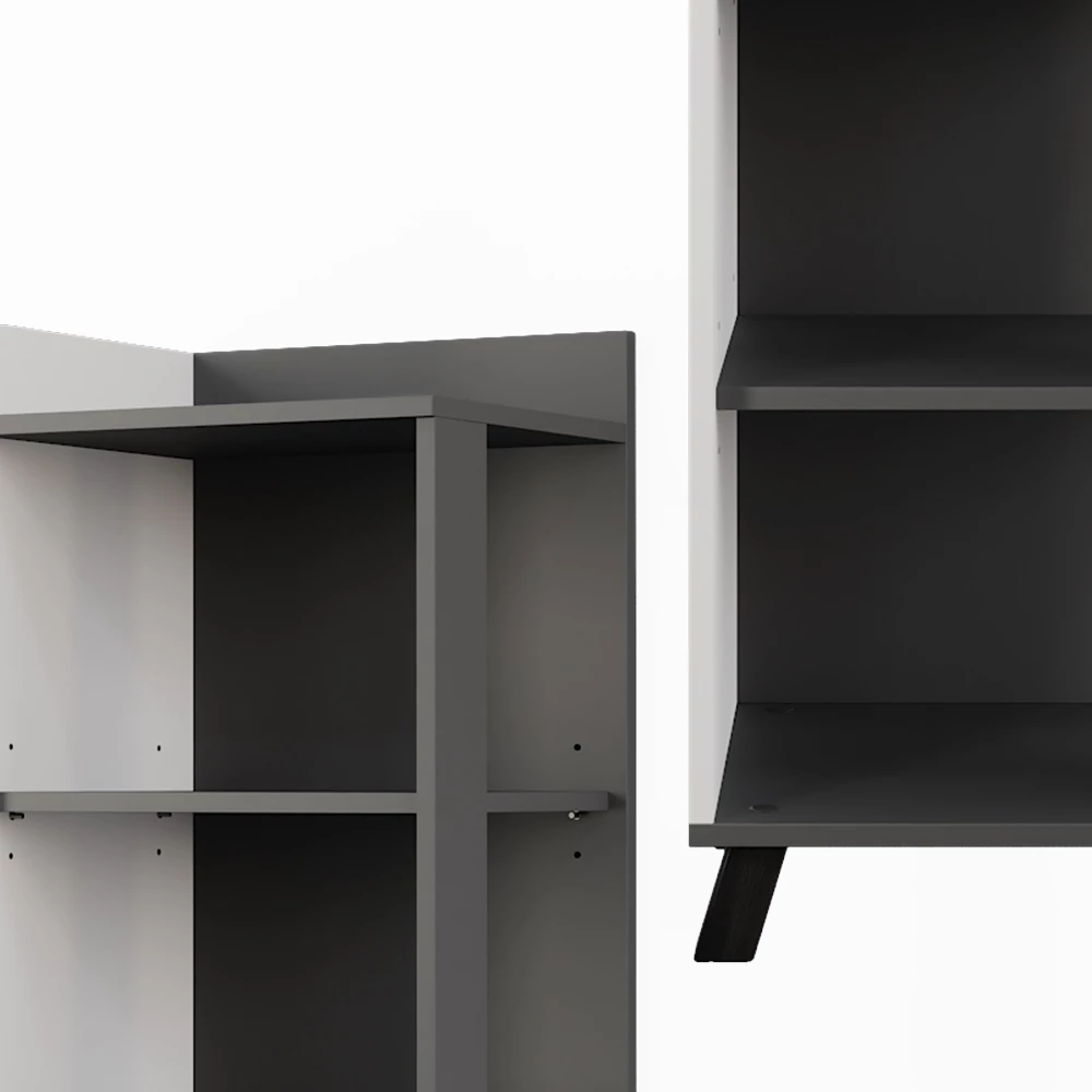 Vicco Badregal "Karen", Anthrazit/Weiß, 40 x 128 cm mit 4 Fächern