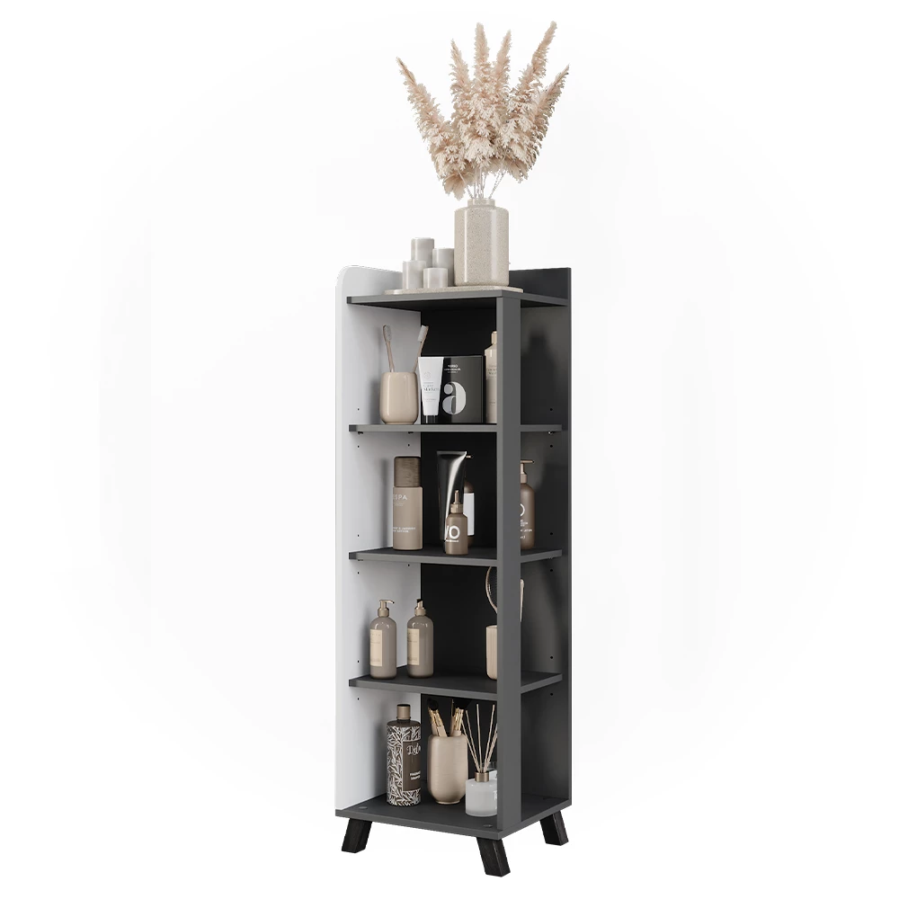 Vicco Badregal "Karen", Anthrazit/Weiß, 40 x 128 cm mit 4 Fächern