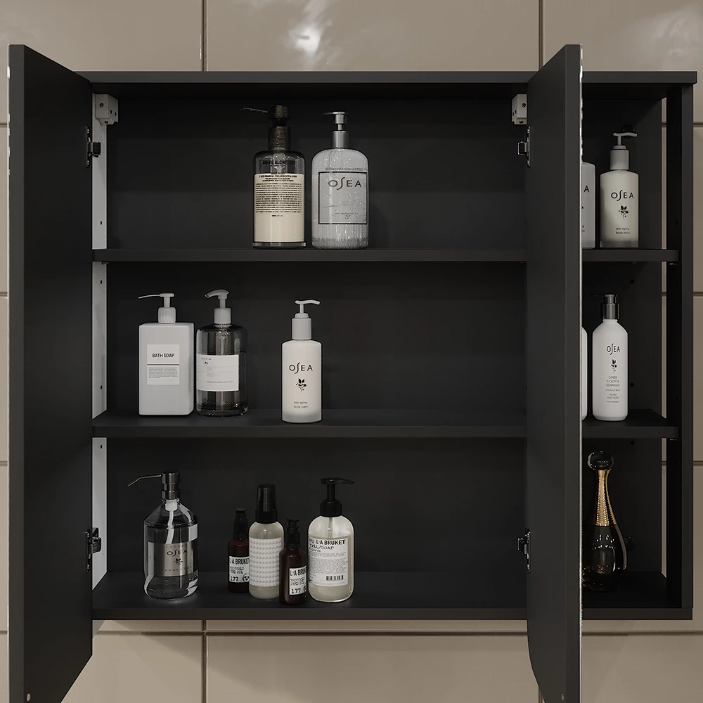 Vicco Mobile a specchio "Karen", Antracite/bianco, 80 x 75 cm