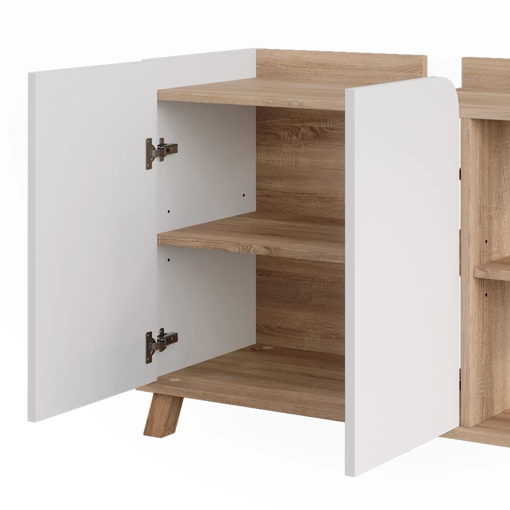 Vicco Waschbeckenunterschrank "Karen", Sonoma/Weiß, 80 x 65 cm mit 2 Türen