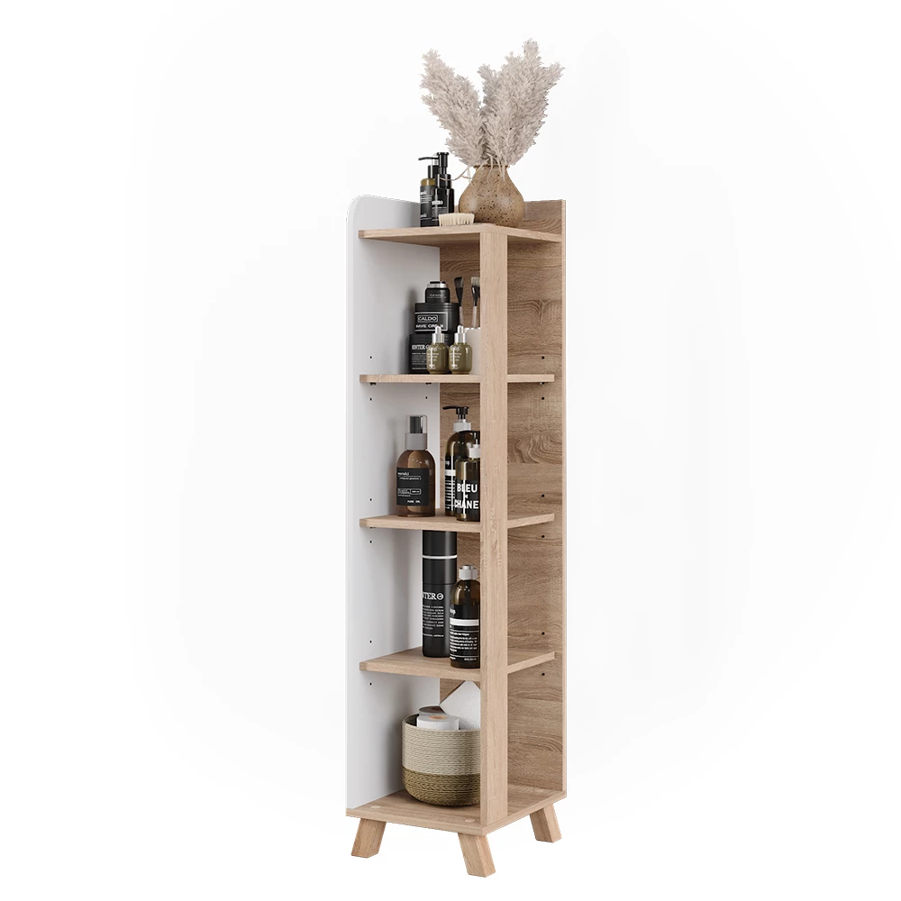 Vicco Badregal "Karen", Sonoma/Weiß, 30 x 128 cm mit 4 Fächern