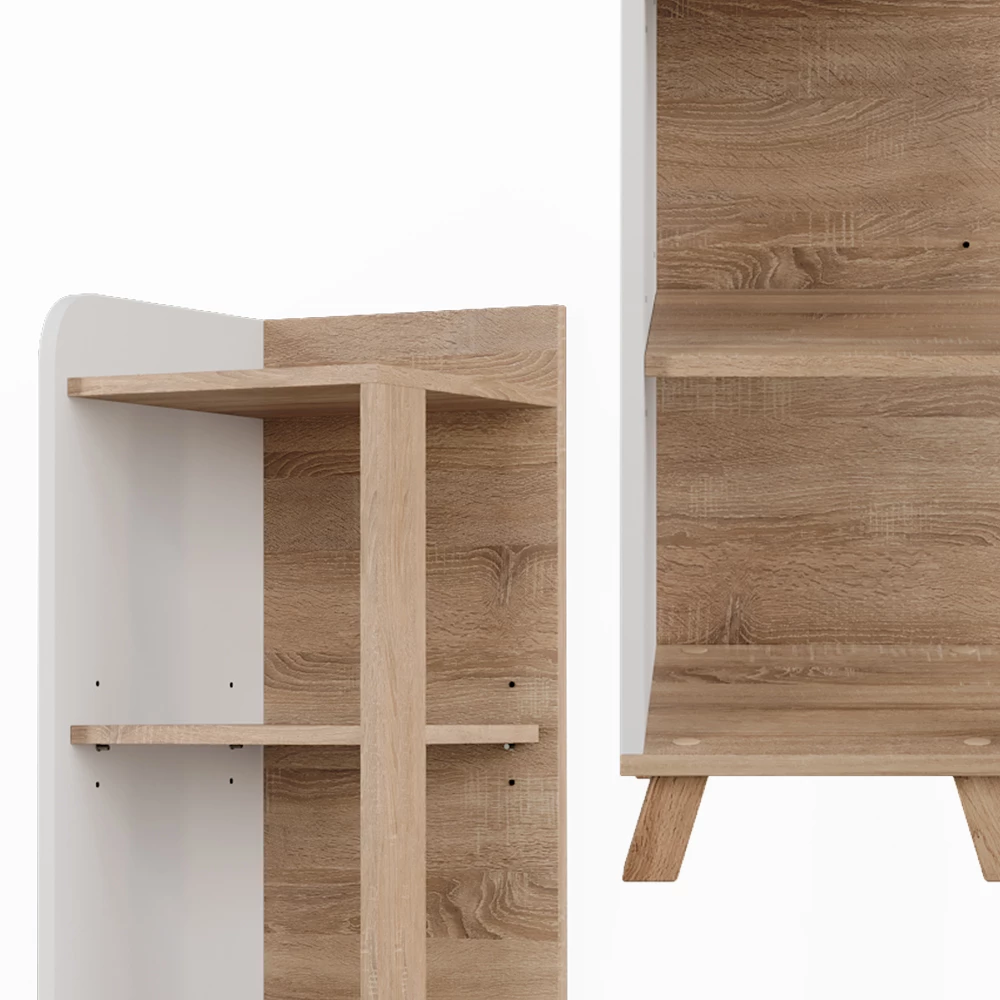 Vicco Badregal "Karen", Sonoma/Weiß, 30 x 128 cm mit 4 Fächern