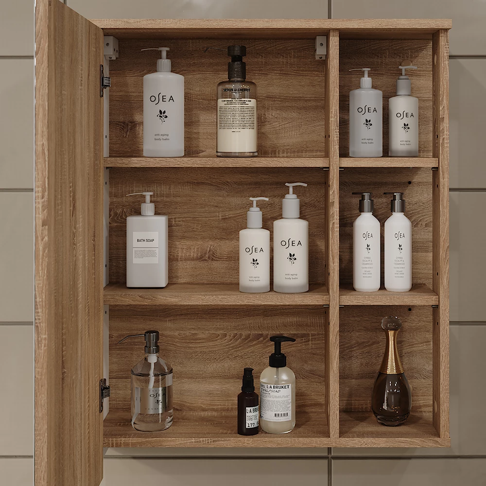 Vicco Spiegelschrank "Karen", Sonoma/Weiß, 60 x 75 cm