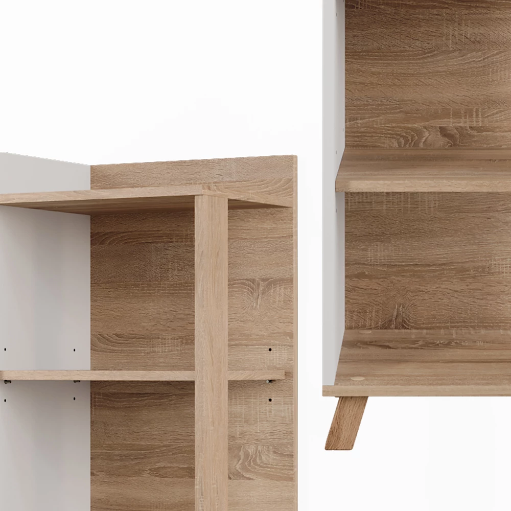 Vicco Badregal "Karen", Sonoma/Weiß, 40 x 128 cm mit 4 Fächern