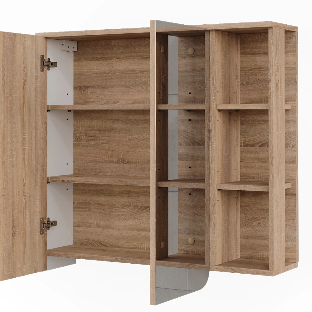 Vicco Spiegelschrank "Karen", Sonoma/Weiß, 80 x 75 cm