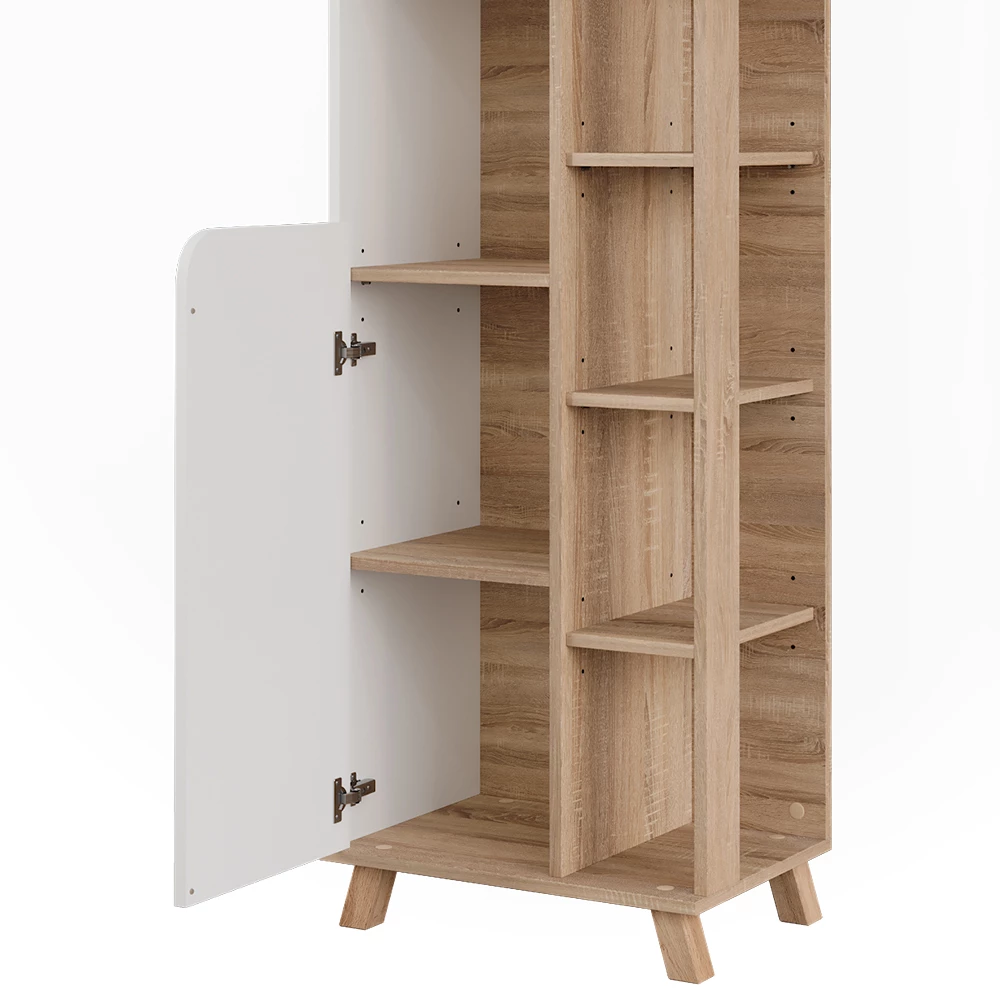 Vicco Badschrank "Karen", Sonoma/Weiß, 50 x 175 cm mit 2 Türen