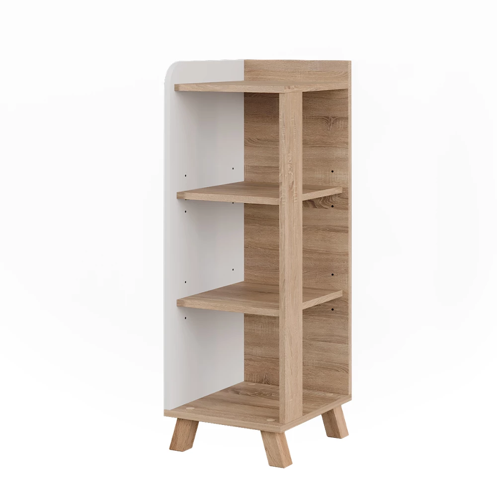 Vicco Midischrank "Karen", Sonoma/Weiß, 30 x 90 cm mit 4 Ablagen