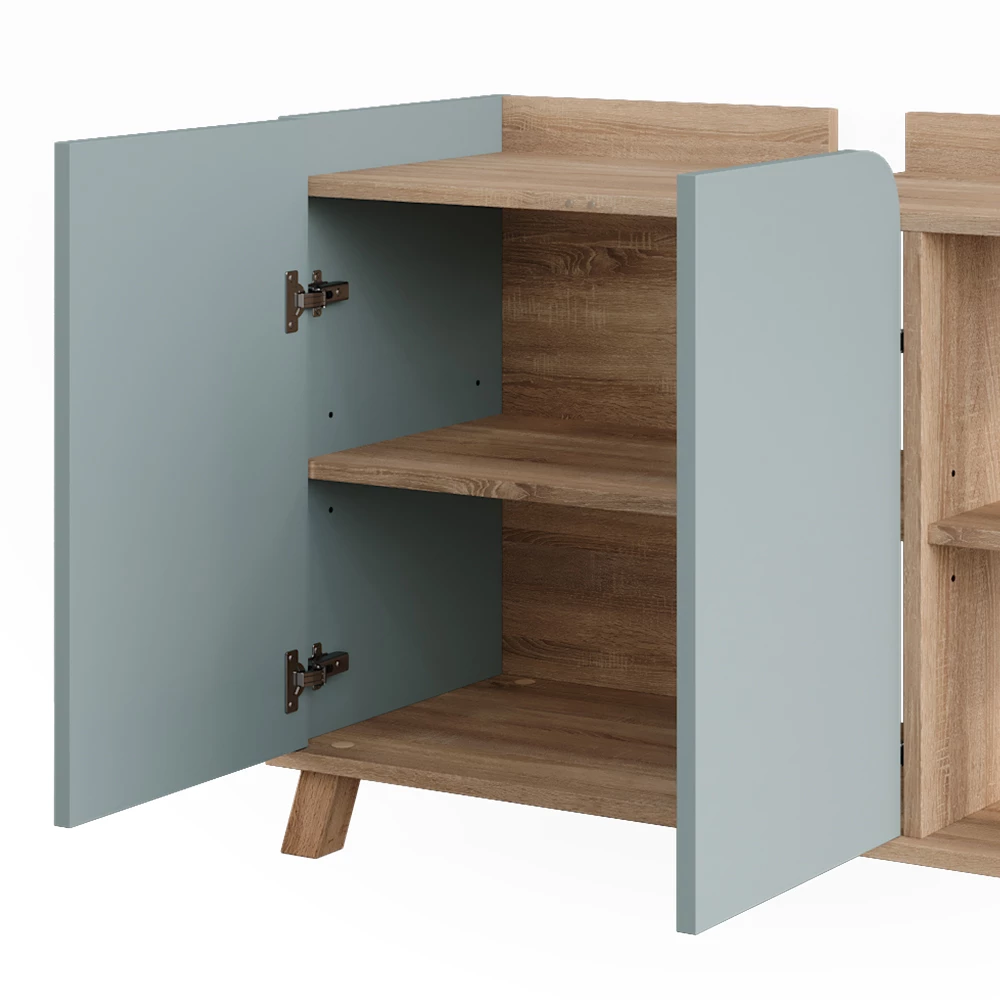 Vicco Waschbeckenunterschrank "Karen", Sonoma/Blau, 80 x 65 cm mit 2 Türen