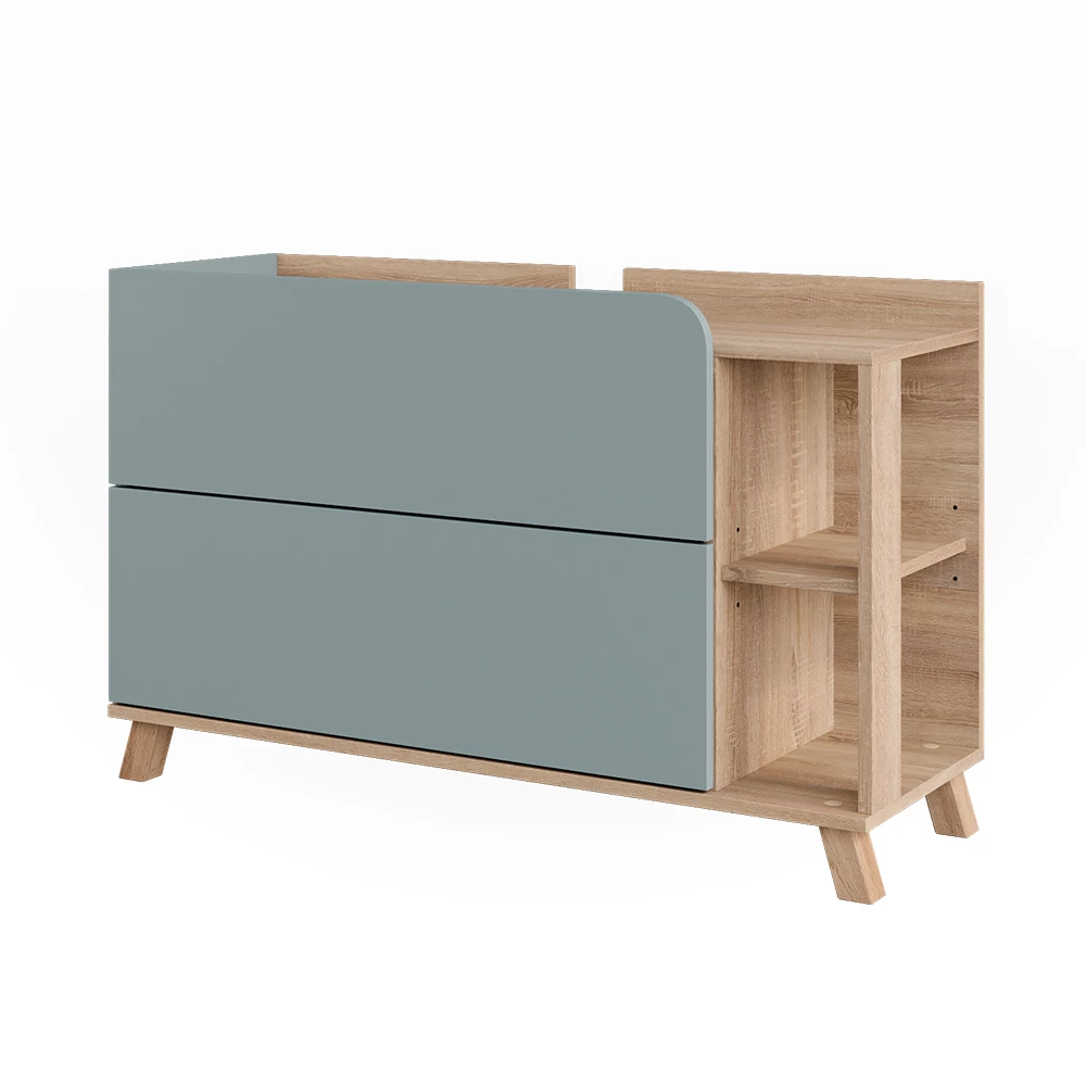 Vicco Mobiletto per lavabo "Karen", Sonoma/blu, 100 x 65 cm con 2 ante e cassetti