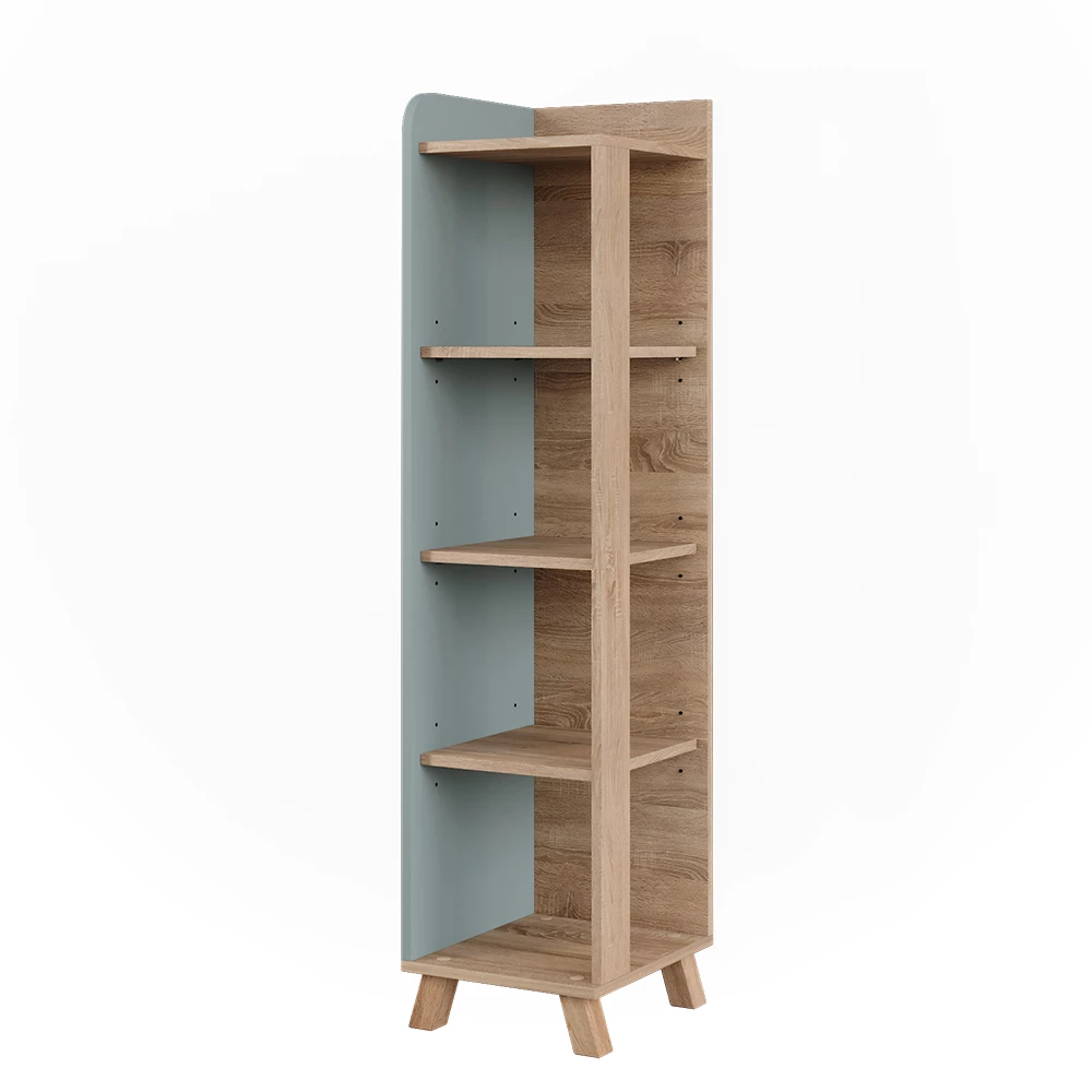 Vicco Badkamermeubel "Karen", Sonoma/blauw, 30 x 128 cm met 4 compartimenten