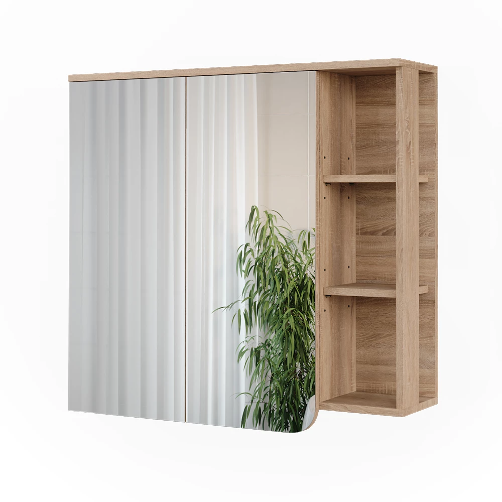 Vicco Spiegelschrank "Karen", Sonoma/Blau, 80 x 75 cm mit Spiegel