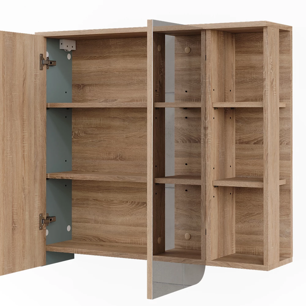 Vicco Spiegelschrank "Karen", Sonoma/Blau, 80 x 75 cm mit Spiegel