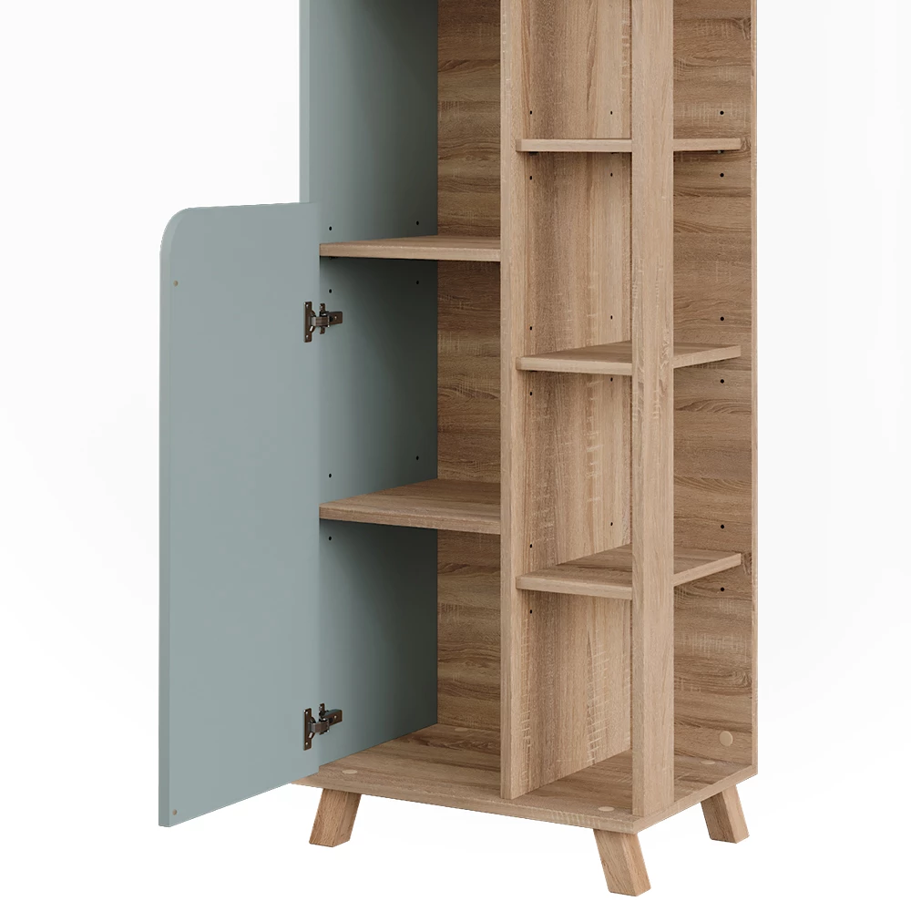 Vicco Badschrank "Karen", Sonoma/Blau, 50 x 175 cm mit 2 Türen