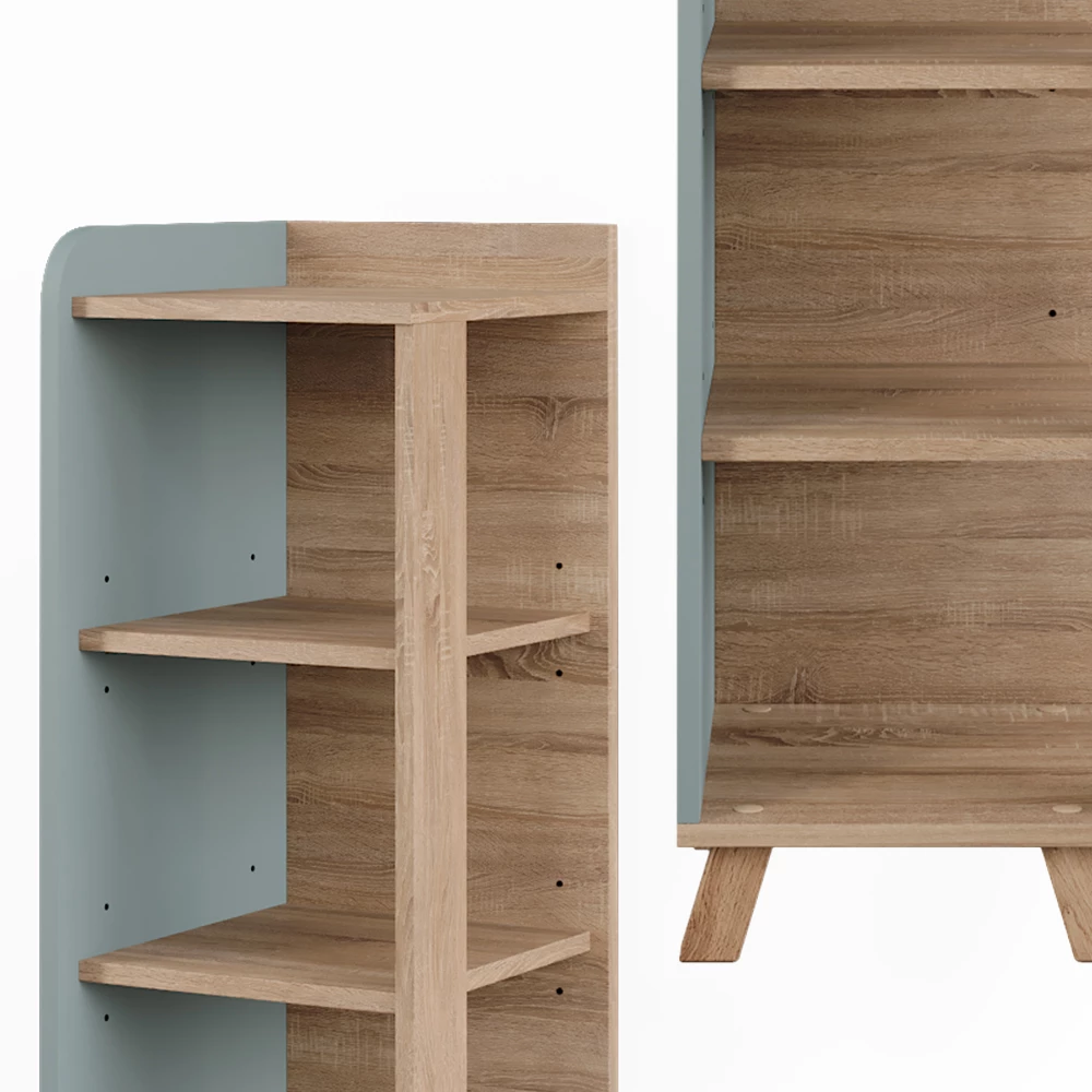 Vicco Midischrank "Karen", Sonoma/Blau, 30 x 90 cm mit 4 Ablagen
