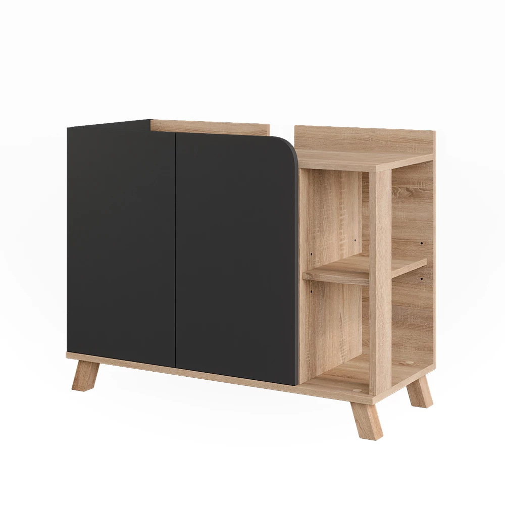 ViccoTvättställsskåp"Karen",Sonoma/antracit ,80x65 cm med 2 dörrar