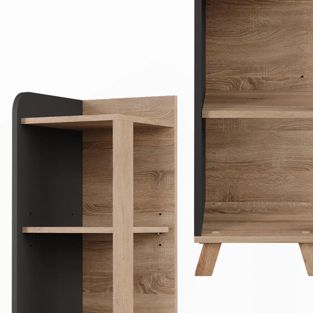 Vicco Badregal "Karen", Sonoma/Anthrazit, 30 x 128 cm mit 4 Fächern