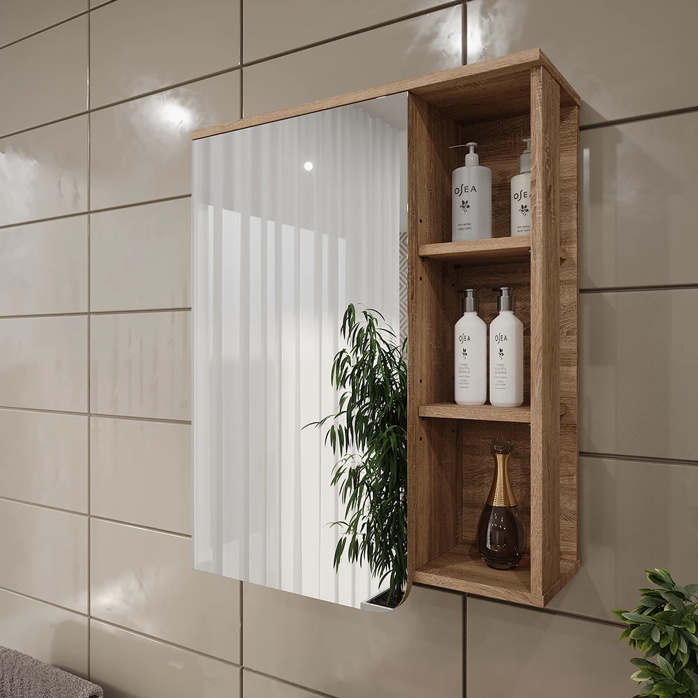 Vicco Spiegelschrank "Karen", Sonoma/Anthrazit, 60 x 75 cm