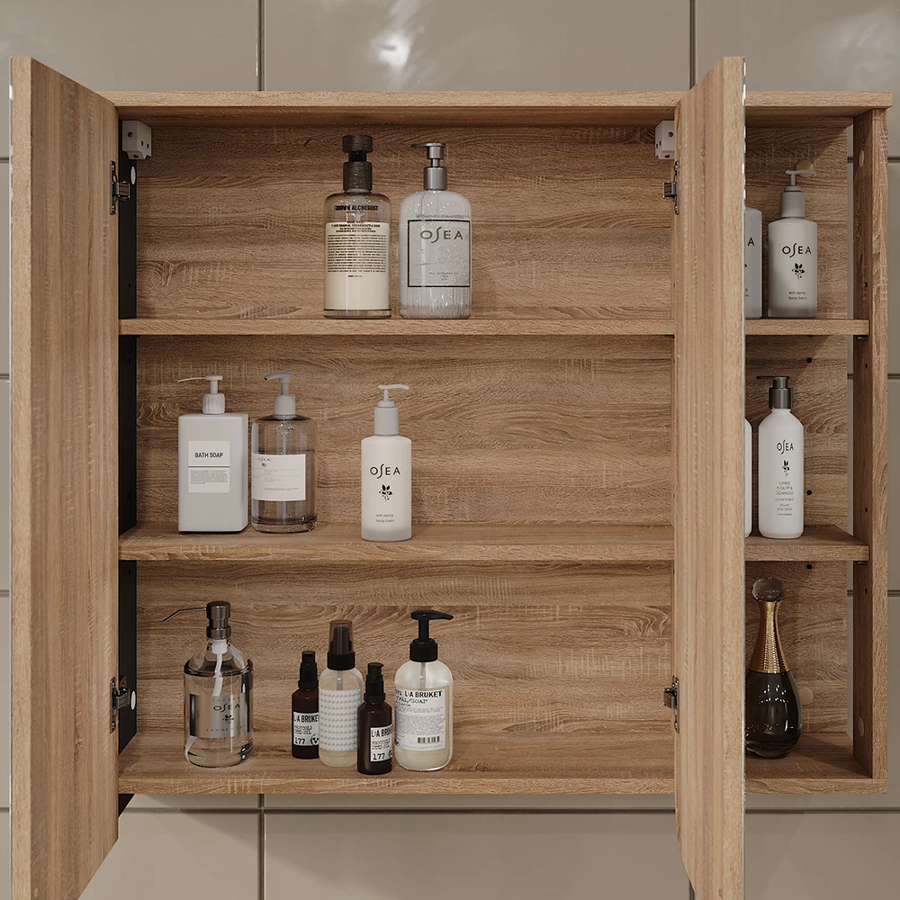 Vicco Spiegelschrank "Karen", Sonoma/Anthrazit, 80 x 75 cm